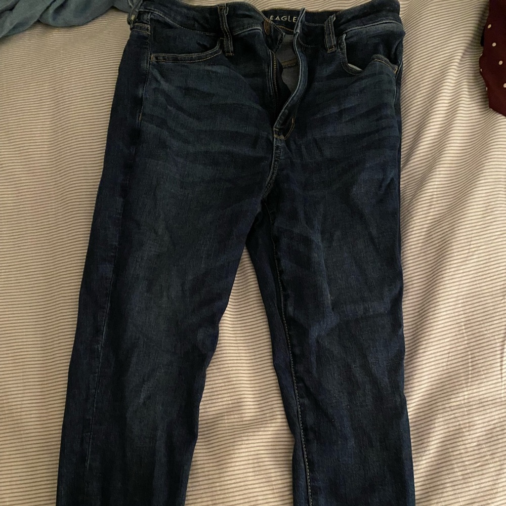 Dark wash super high rise jegging